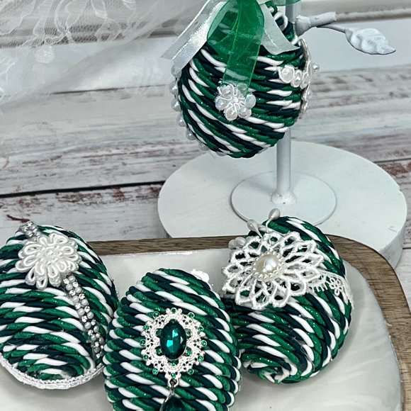 Emerald Green Easter Eggs, Custom Eggs, Farm Easter Décor, Set of 4, Religious - Picture 15 of 15